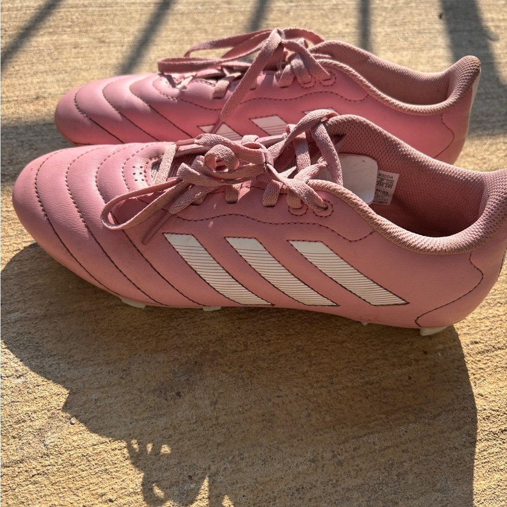 Adidas Pink and White Soccer Shoes